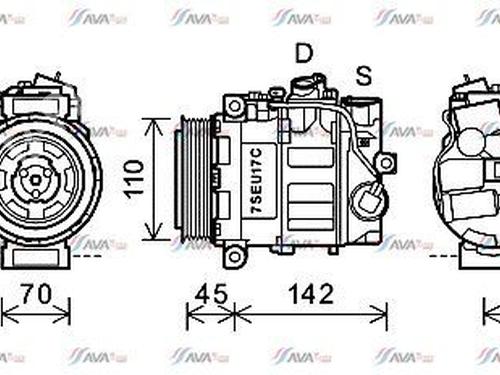 ac-compressor-mercedes-benz-e-class-t-model-s211-2003-2004-2005-2006-2007-2008-2009-32632682 main image