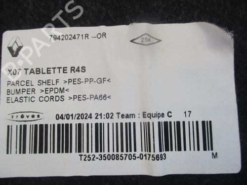 Rear parcel shelf RENAULT TWINGO III (BCM_, BCA_) 1.0 SCe 65 (BCMJ) | BP36957942C85 - Image 7