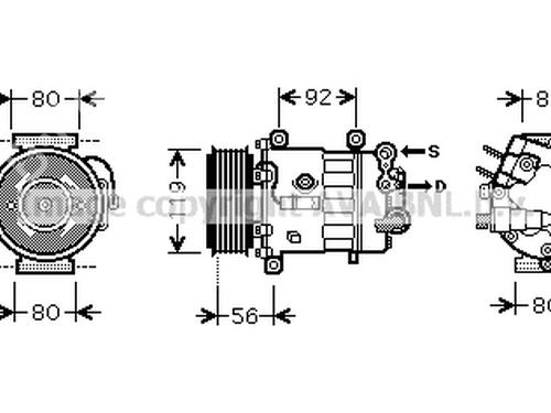Used AC compressor PEUGEOT 407 (6D_) 1.6 HDi 110 (6D9HZC, 6D9HYC) (109 hp) 26626981