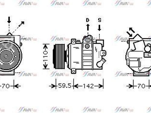 Used AC compressor AC compressor VW TOURAN (1T1, 1T2) 2.0 TDI 16V (140 hp) 39994804 39994804