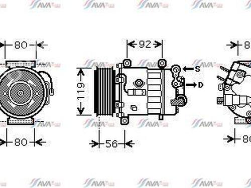 Used AC compressor PEUGEOT 407 (6D_) 1.6 HDi 110 (6D9HZC, 6D9HYC) (109 hp) 30949088