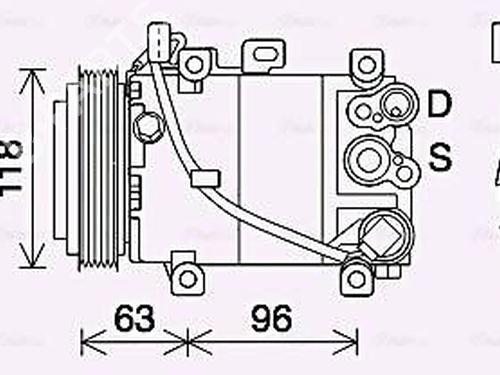 Used AC compressor AC compressor KIA PICANTO II (TA) 1.0 (67 hp) 34385639 34385639