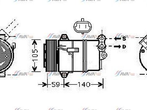 AC-Kompressor AC-Kompressor OPEL ASTRA H GTC (A04) 1.9 CDTi 16V (L08) (120 hp) 33834570 33834570