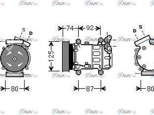 AC compressor RENAULT CLIO III (BR0/1, CR0/1) 1.4 16V | BP30949097M34