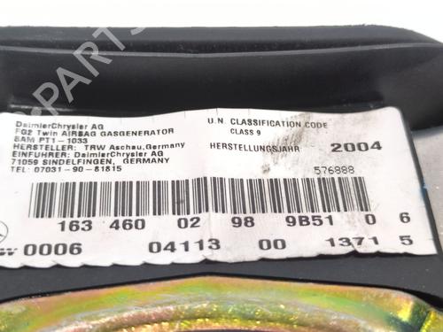Driver airbag MERCEDES-BENZ M-CLASS (W163) ML 400 CDI (163.128) | BP27541354C9 