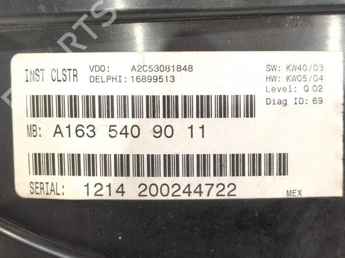 Instrument cluster MERCEDES-BENZ M-CLASS (W163) ML 400 CDI (163.128) | BP27541348C47 