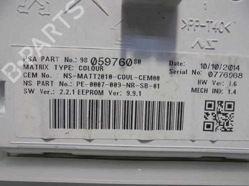 Instrument cluster PEUGEOT 2008 I (CU_) 1.6 HDi | BP13464831C47 