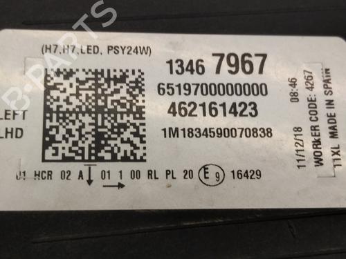 Left headlight OPEL CROSSLAND X / CROSSLAND (P17, P2QO) 1.5 Turbo D (75) | BP30124235C28 