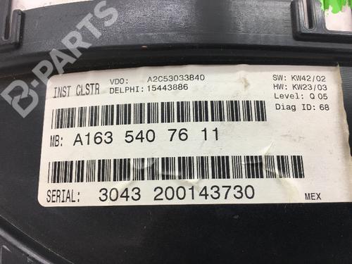 Instrument cluster MERCEDES-BENZ M-CLASS (W163) ML 270 CDI (163.113) | BP9157557C47 