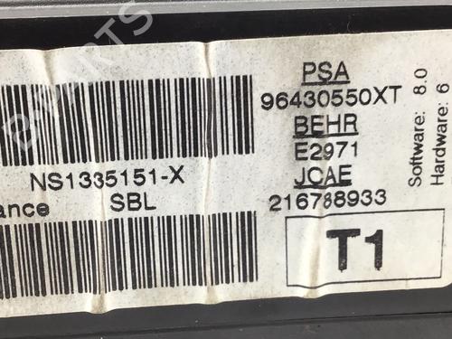 Climate control PEUGEOT 206 CC (2D) 1.6 16V (2DNFUF, 2DNFUR) | BP14914381I5 