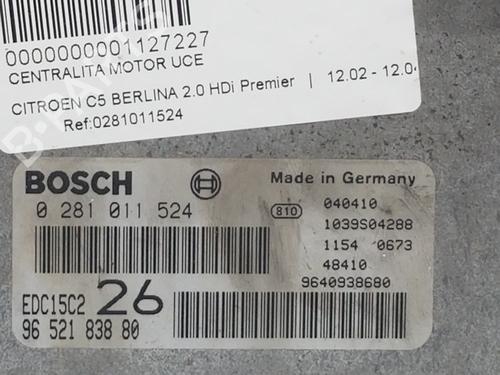Engine control unit (ECU) CITROËN C5 I (DC_) 2.0 HDi (DCRHZB, DCRHZE) | BP19478439M57 