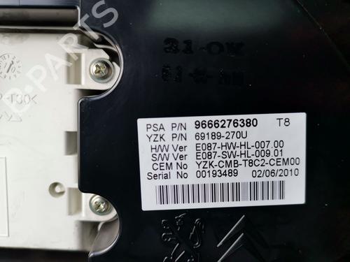 Instrument cluster PEUGEOT 5008 (0U_, 0E_)  | BP29807263C47 