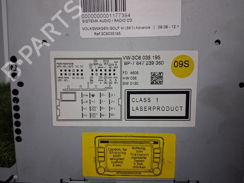 Radio VW GOLF VI (5K1)  | BP25846445E6 
