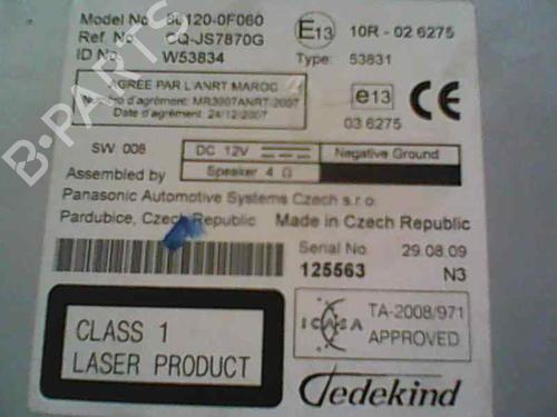 Used Radio TOYOTA COROLLA Saloon (_E15_) 2.0 D-4D (ADE150) (126 hp) 3164967