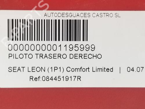 Right taillight SEAT LEON (1P1)  | BP29176350C35 