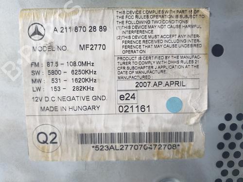 Radio MERCEDES-BENZ E-CLASS (W211) E 320 CDI 4-matic (211.089) | BP3560208E6 