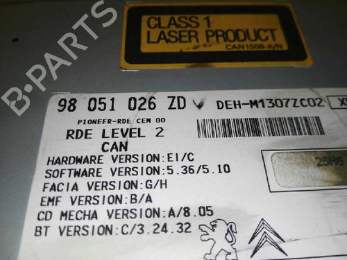 Radio PEUGEOT 208 I (CA_, CC_) 1.6 HDi / BlueHDi 75 | BP3566027E6 