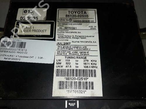 Radio TOYOTA AURIS (_E15_)  | BP4192125E6 