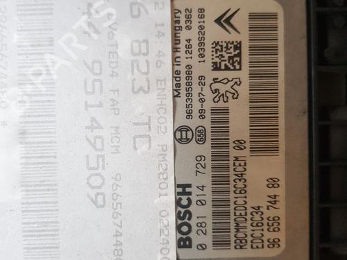 Used Engine control unit (ECU) PEUGEOT 5008 (0U_, 0E_) 1.6 HDi (110 hp) 29183358