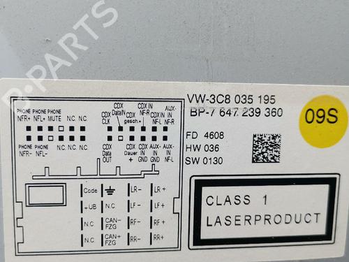 Radio VW GOLF VI (5K1)  | BP25846445E6 
