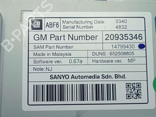 Display monitor OPEL INSIGNIA A (G09) | BP32188798C48