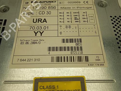 Used Radio OPEL ASTRA H (A04) 1.7 CDTI (L48) (100 hp) 4327529