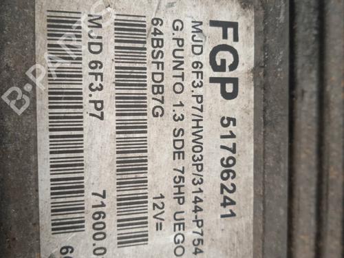 Engine control unit (ECU) FIAT GRANDE PUNTO (199_) 1.3 D Multijet (199.AXD11, 199.AXD1A, 199.AXD1B,... | BP11163170M57