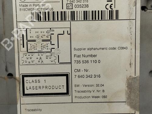 Radio CITROËN NEMO Box Body/MPV (AA_) 1.3 HDi 75 | BP18021674E6