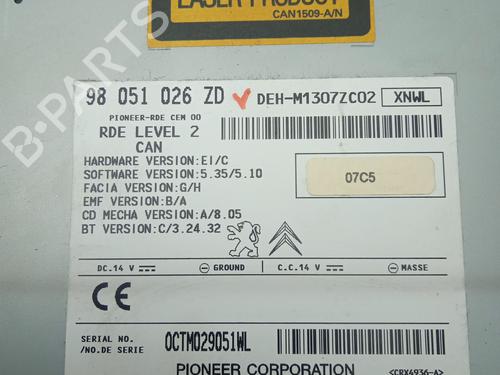 Radio PEUGEOT 208 I (CA_, CC_)  | BP31621179E6 