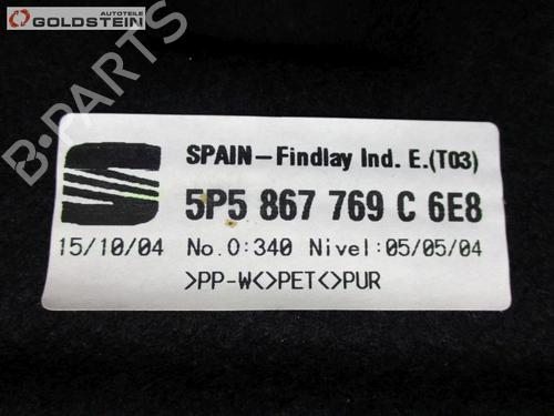 Rear parcel shelf SEAT TOLEDO III (5P2) 1.9 TDI | BP26647942C85 