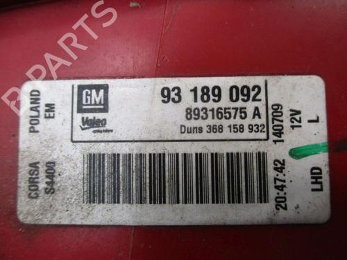 Left taillight OPEL CORSA D (S07) 1.0 (L08, L68) | BP29094166C34