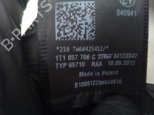 Front right seatbelt VW TOURAN (1T3) 1.2 TSI | BP29106659I25 - Image 9