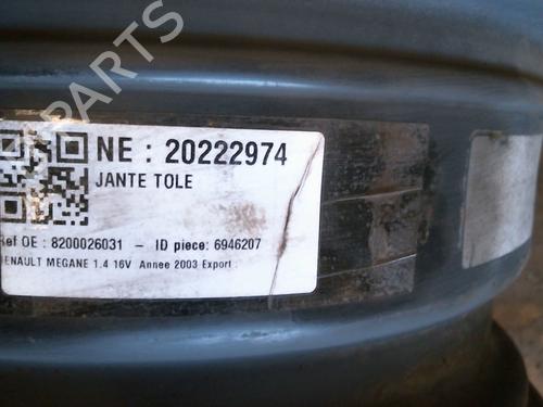 Used Rim Rim RENAULT MEGANE II (BM0/1_, CM0/1_) 1.4 16V (BM0B, CM0B) (98 hp) 25762652 25762652
