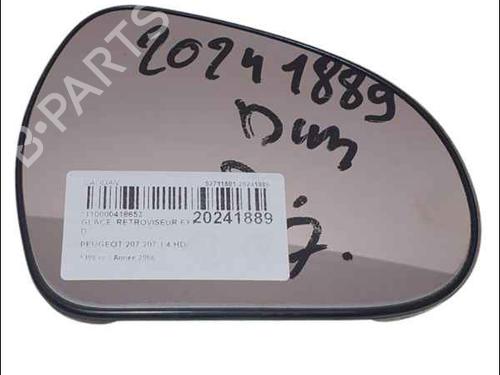 Used Right mirror glass PEUGEOT 207 (WA_, WC_) 1.4 HDi (68 hp) 24908484