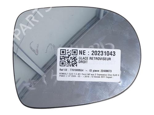 Used Right mirror glass RENAULT CLIO III (BR0/1, CR0/1) [2005-2014]  30521165