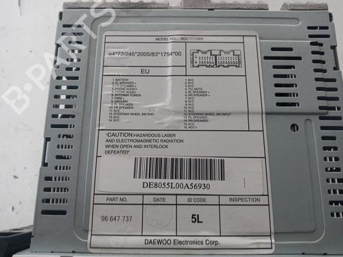 Radio CHEVROLET AVEO / KALOS Hatchback (T250, T255)  | BP17651257E6 