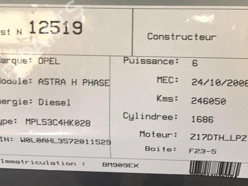 Gearbox OPEL ASTRA H Estate (A04) 1.7 CDTI (L35) | BP29618766M3 