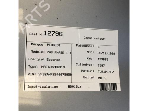 Used Engine PEUGEOT 206 Hatchback (2A/C) 1.6 i (89 hp) 25488469