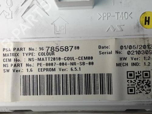 Instrument cluster PEUGEOT 208 I (CA_, CC_) 1.2 VTI 82 | BP24025842C47