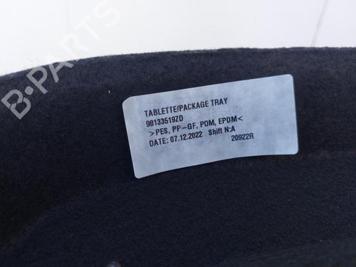 Rear parcel shelf CITROËN C3 III (SX) 1.5 BlueHDi 100 (SXYHYP, SXYHTU) | BP29298521C85 