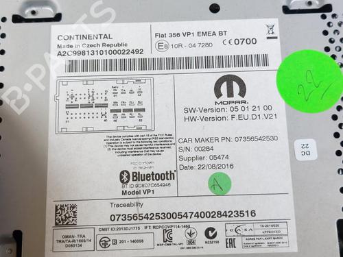 Radio FIAT TIPO Estate (356_, 357_) 1.6 D (356WXG1B) | BP15161173E6 