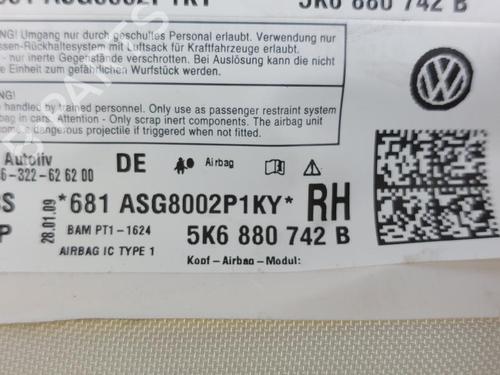 Right curtain airbag VW GOLF VI (5K1) 2.0 TDI | BP15167114C12 