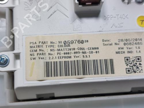 Instrument cluster PEUGEOT 2008 I (CU_) 1.6 HDi | BP33197103C47  - Image 5