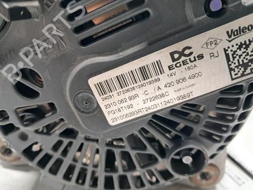 Alternator RENAULT CLIO V (B7_) 1.5 Blue dCi 100 (B7AD) | BP31011396M7 