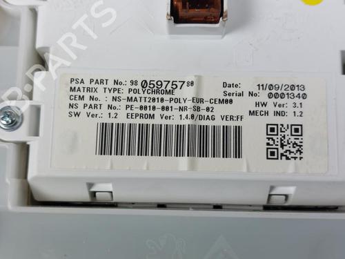 Instrument cluster PEUGEOT 208 I (CA_, CC_) 1.2 VTI 82 | BP15893355C47 