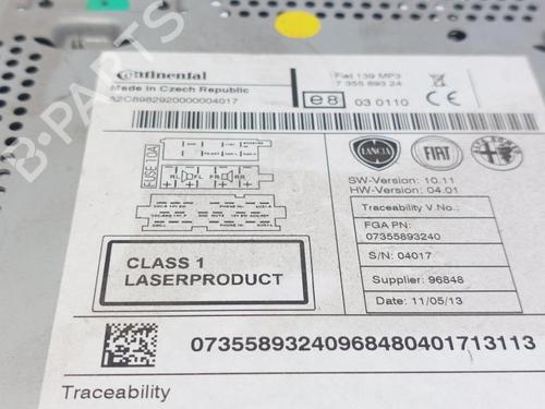 Radio FIAT PANDA (312_, 319_) 0.9 (312PXG1A) | BP30531075E6 