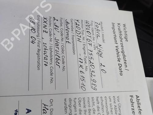 Gearbox OPEL ZAFIRA A MPV (T98) 2.0 DTI 16V (F75) | BP18860109M3 