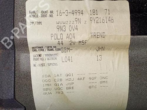 Electronic module VW POLO IV (9N_, 9A_) 1.2 | BP29578515M83 