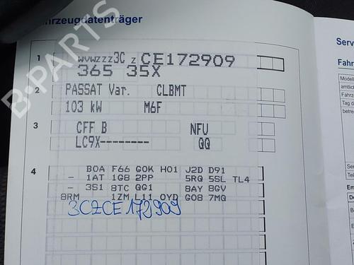 Left taillight VW PASSAT B7 Variant (365) 2.0 TDI | BP32377792C34