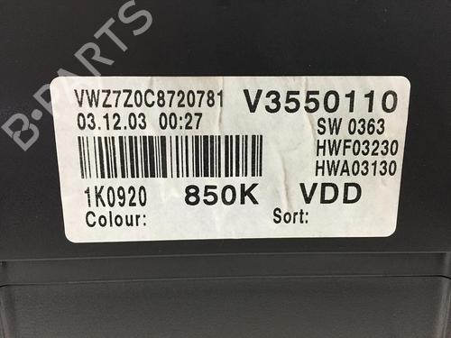 Instrument cluster VW GOLF V (1K1) 1.6 FSI | BP16067745C47 
